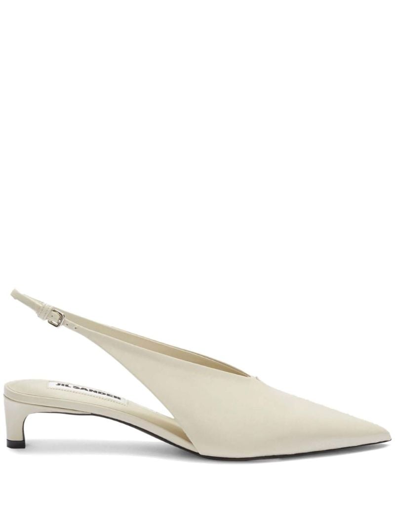 Neutral 35mm Slingback Leather Pumps