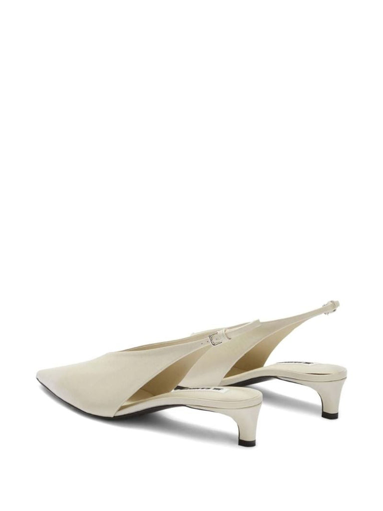 Neutral 35mm Slingback Leather Pumps