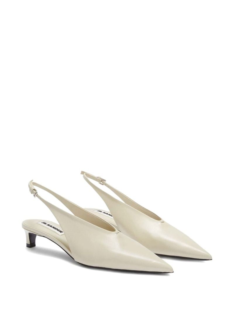 Neutral 35mm Slingback Leather Pumps