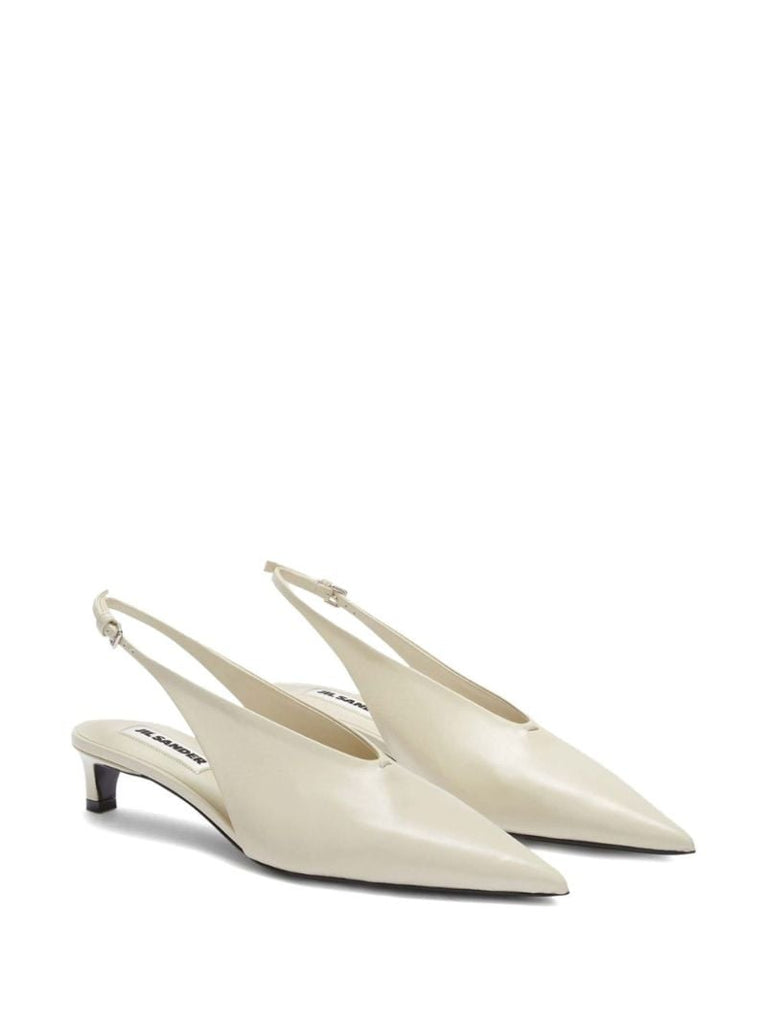 Neutral 35mm Slingback Leather Pumps