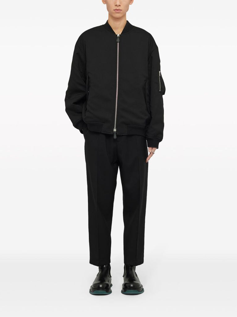 Black Padded Bomber Jacket