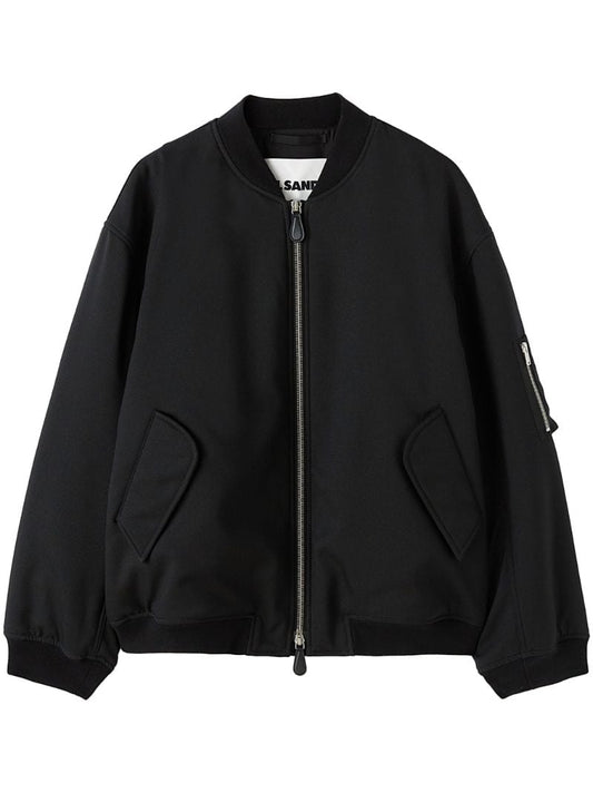 Black Padded Bomber Jacket
