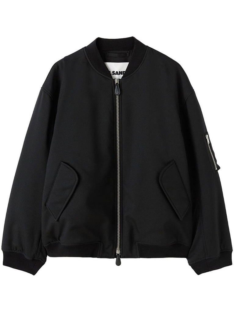 Black Padded Bomber Jacket
