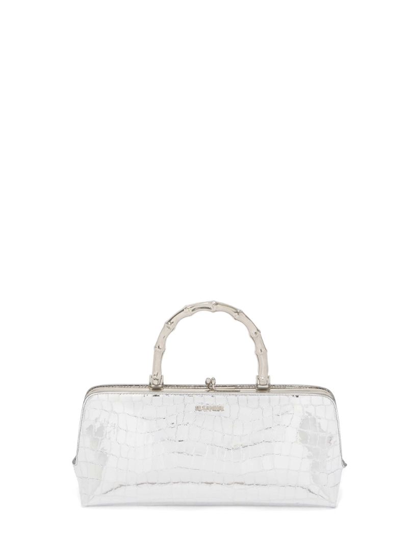 Silver-tone Small Goji Bamboo Tote Bag