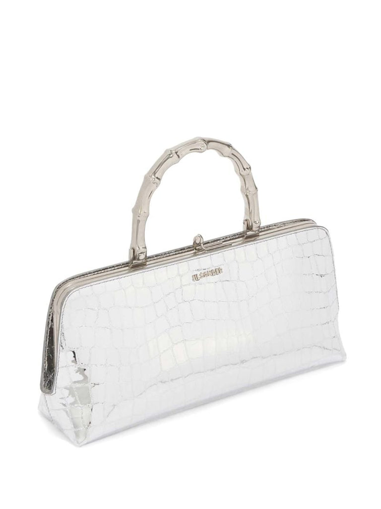 Silver-tone Small Goji Bamboo Tote Bag