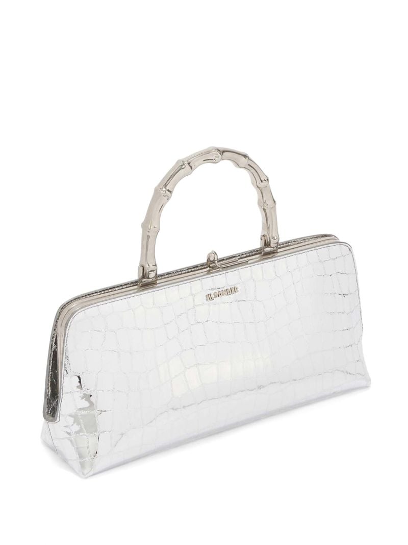 Silver-tone Small Goji Bamboo Tote Bag