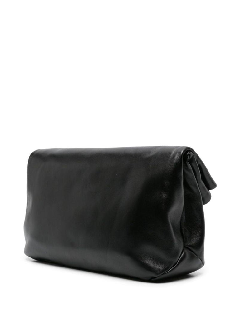 Black Leather Clutch Bag