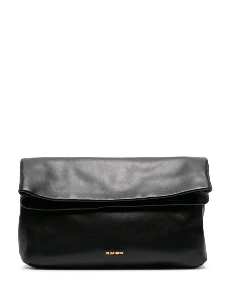 Black Leather Clutch Bag