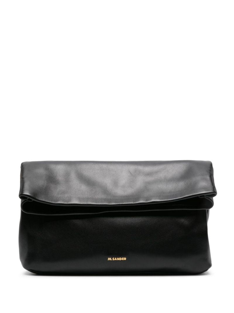 Black Leather Clutch Bag