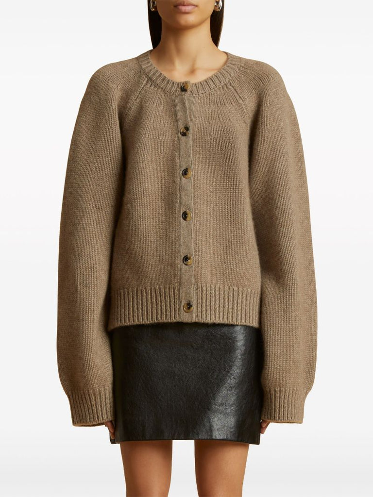 Brown the Emili Cashmere Cardigan