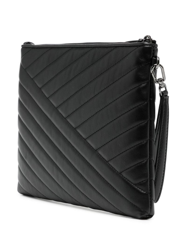 Black Kira Leather Clutch Bag