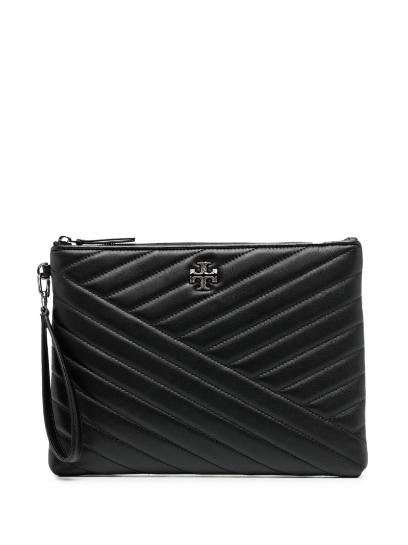 Black Kira Leather Clutch Bag