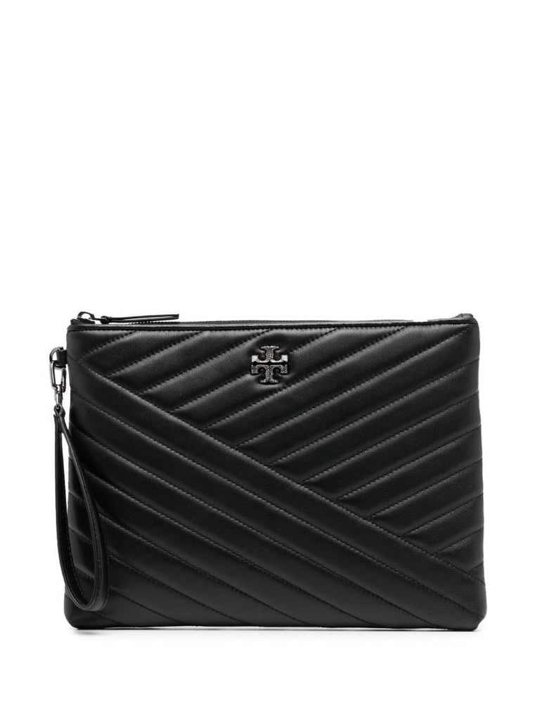 Black Kira Leather Clutch Bag