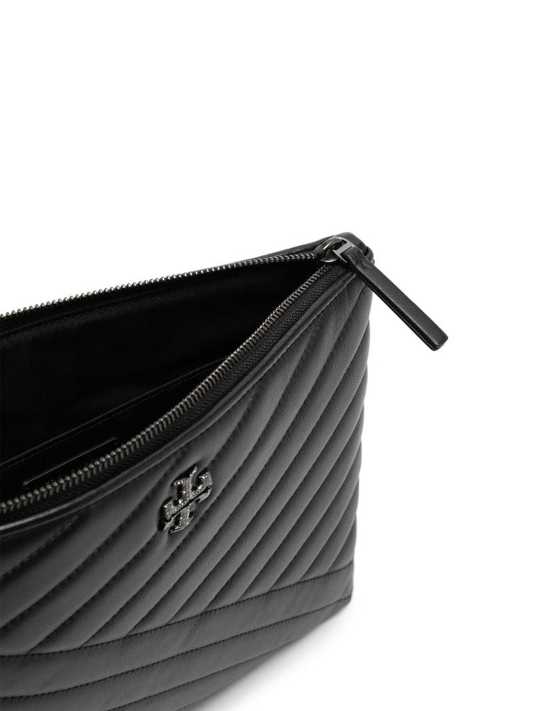 Black Kira Leather Clutch Bag
