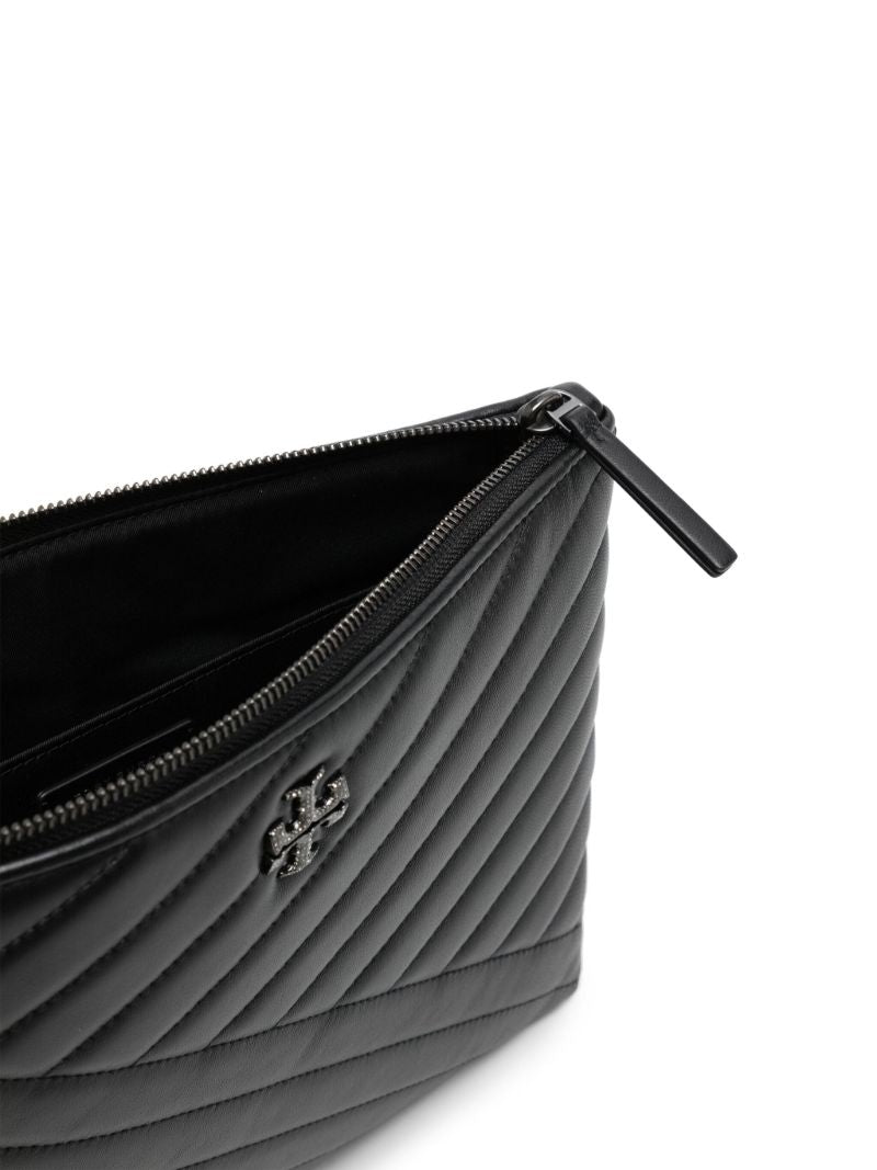 Black Kira Leather Clutch Bag