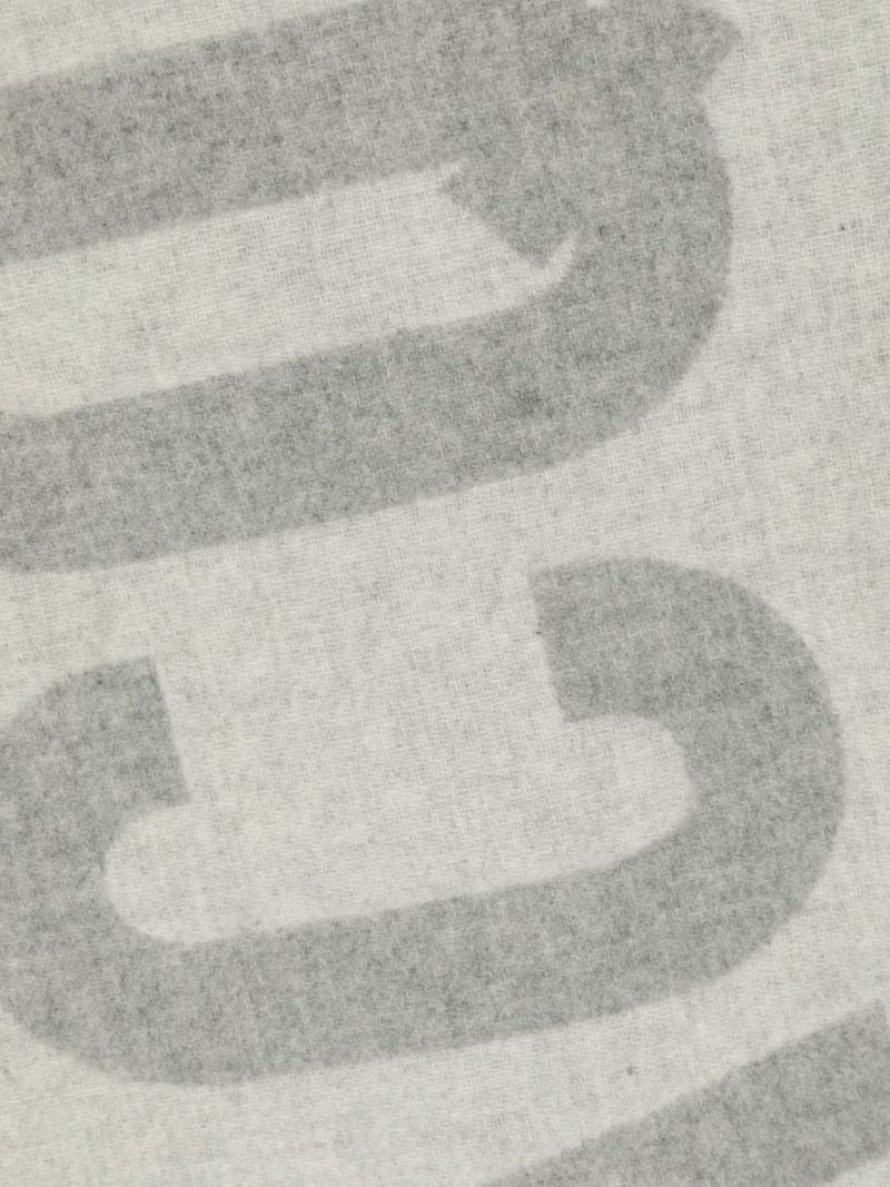 Grey L'Ã_x0083_Â©charpe Logo Jacquard Wool Scarf