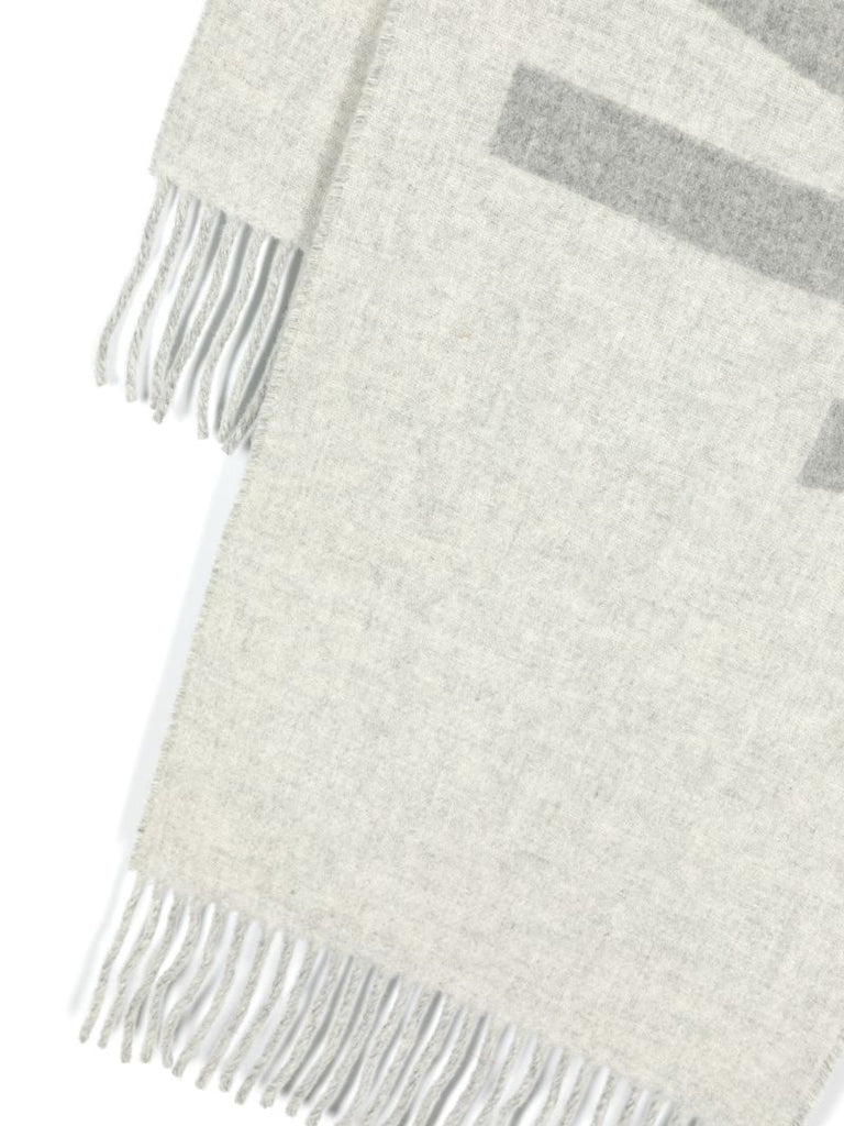 Grey L'Ã_x0083_Â©charpe Logo Jacquard Wool Scarf