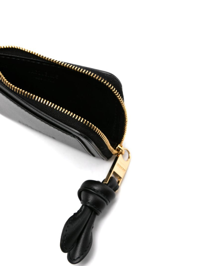 Black Le Porte-cartes Tourni Leather Card Holder