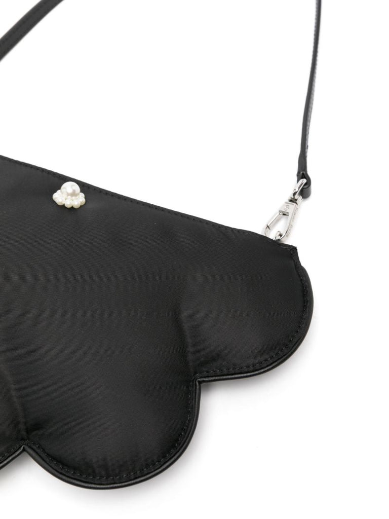 Black Daisy Leather Shoulder Bag