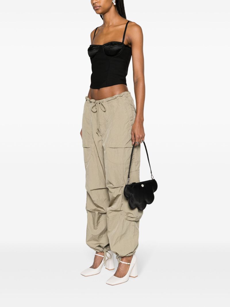 Black Daisy Leather Shoulder Bag