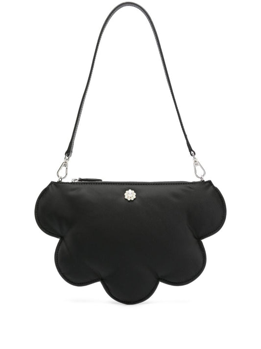 Black Daisy Leather Shoulder Bag