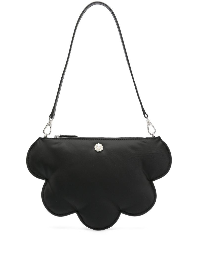 Black Daisy Leather Shoulder Bag