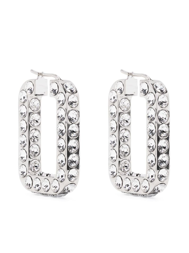 Silver-tone Charlotte Crystal Hoop Earrings