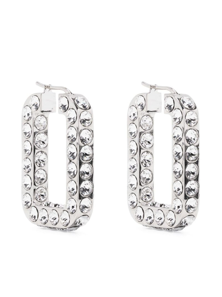 Silver-tone Charlotte Crystal Hoop Earrings