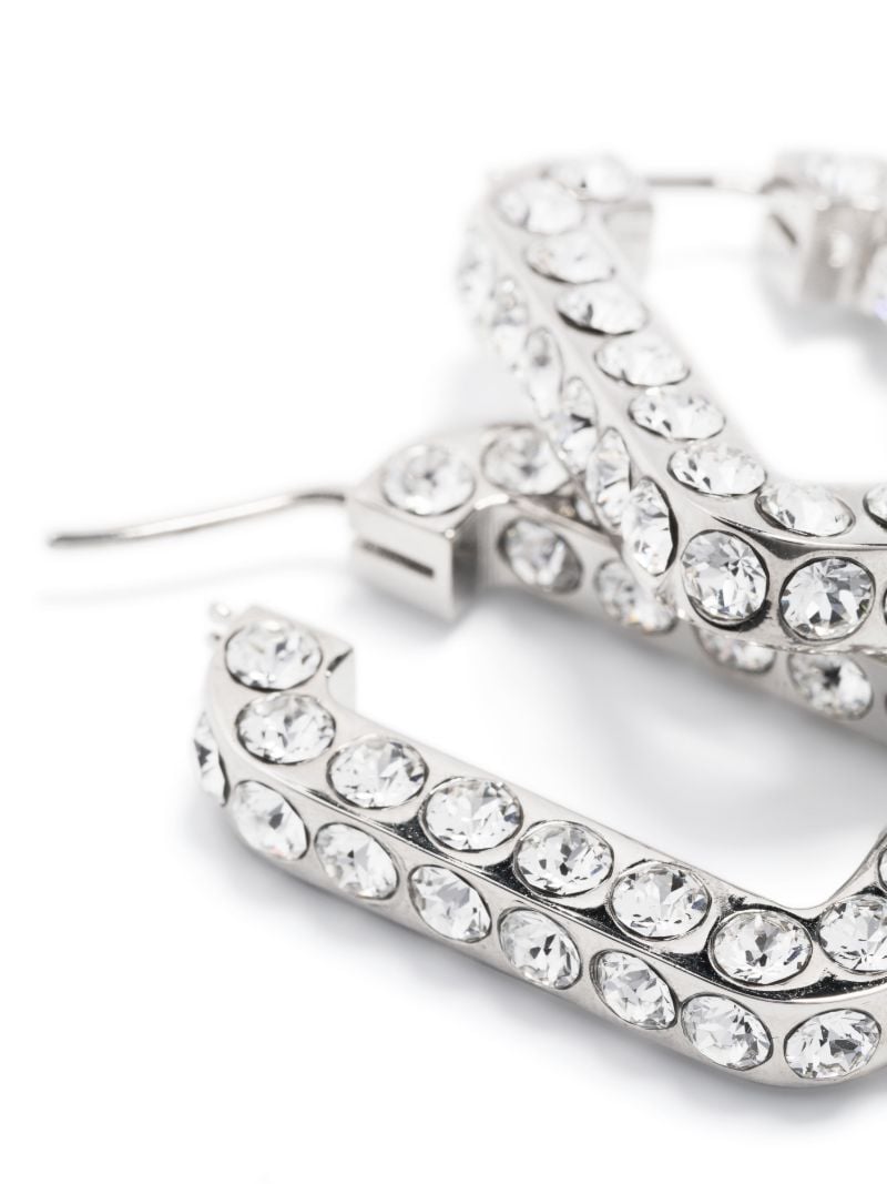 Silver-tone Charlotte Crystal Hoop Earrings