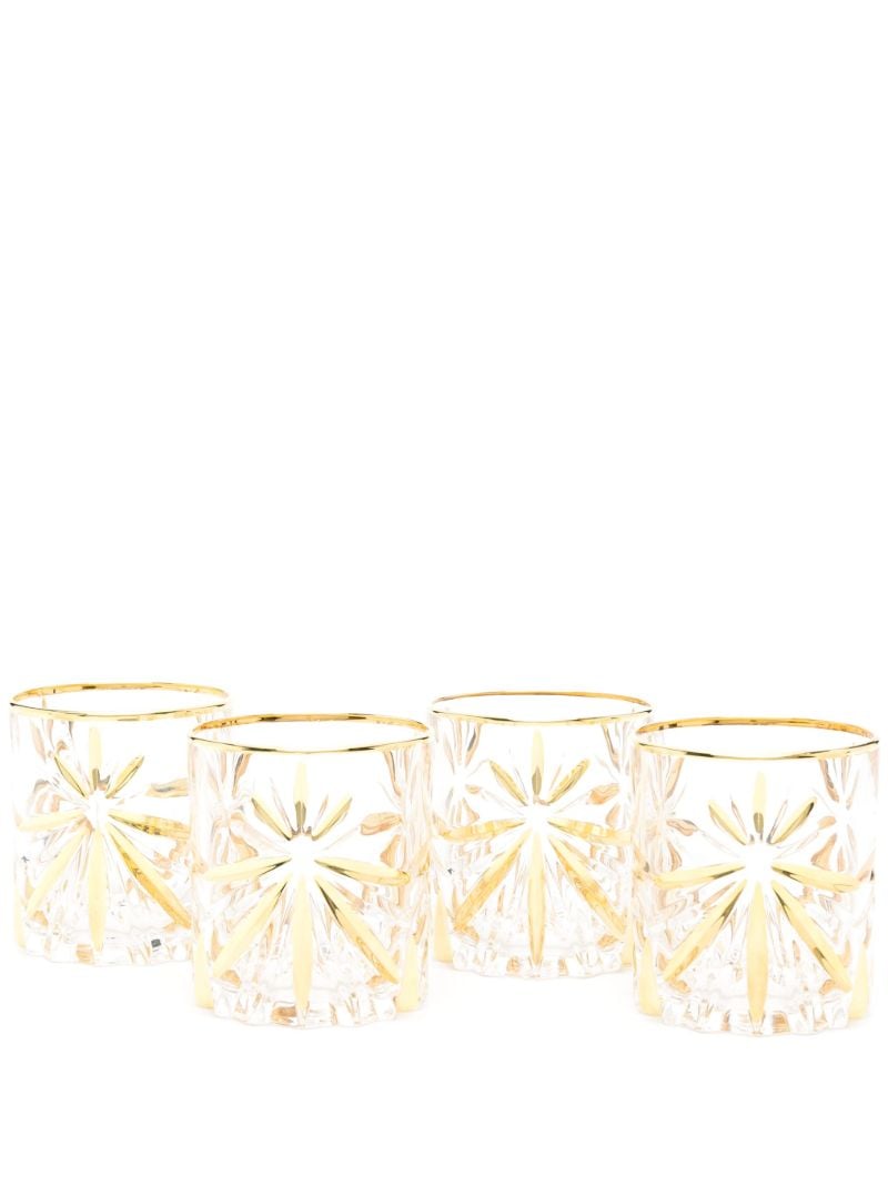 X Browns Gold-tone Murano Whiskey Glass Set