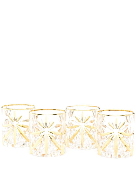 X Browns Gold-tone Murano Whiskey Glass Set