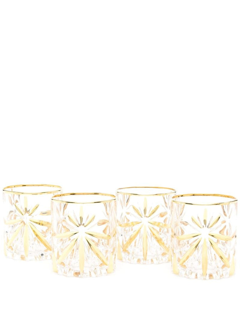 X Browns Gold-tone Murano Whiskey Glass Set