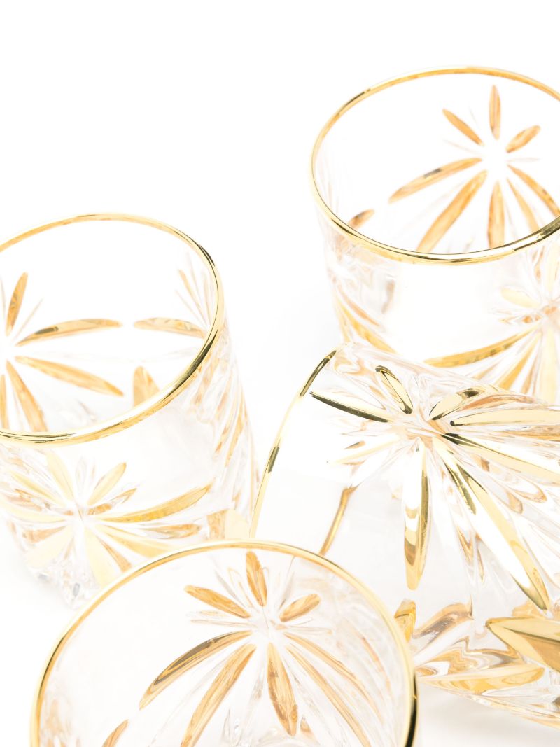 X Browns Gold-tone Murano Whiskey Glass Set