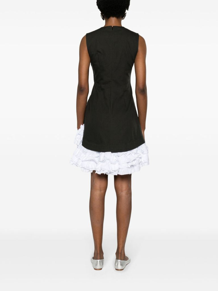 Black Alma Ruffled Cotton Minidress