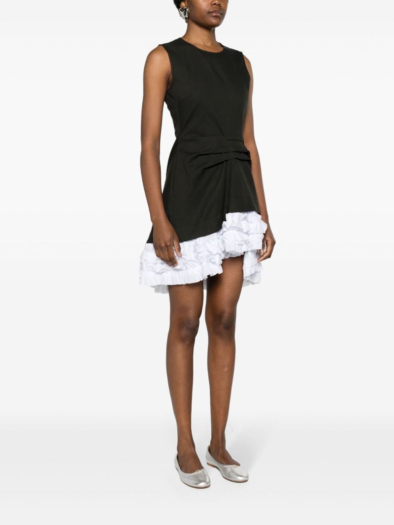 Black Alma Ruffled Cotton Minidress