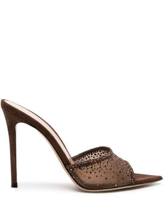 Brown Rania 105mm Suede Sandals