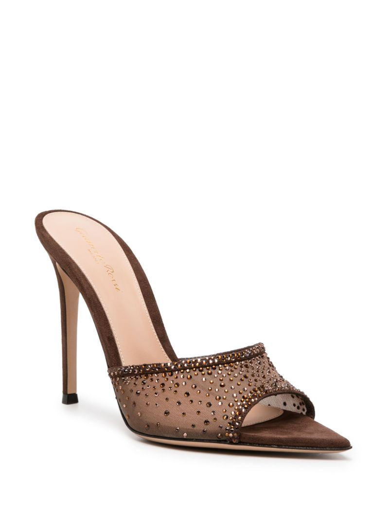 Brown Rania 105mm Suede Sandals