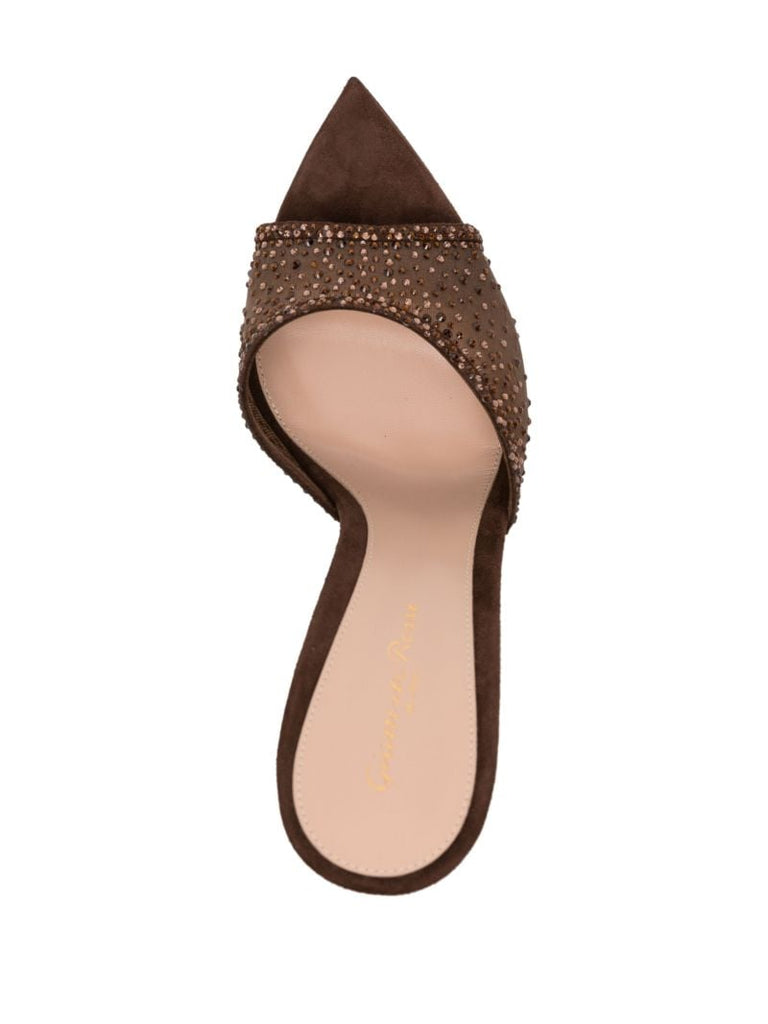 Brown Rania 105mm Suede Sandals