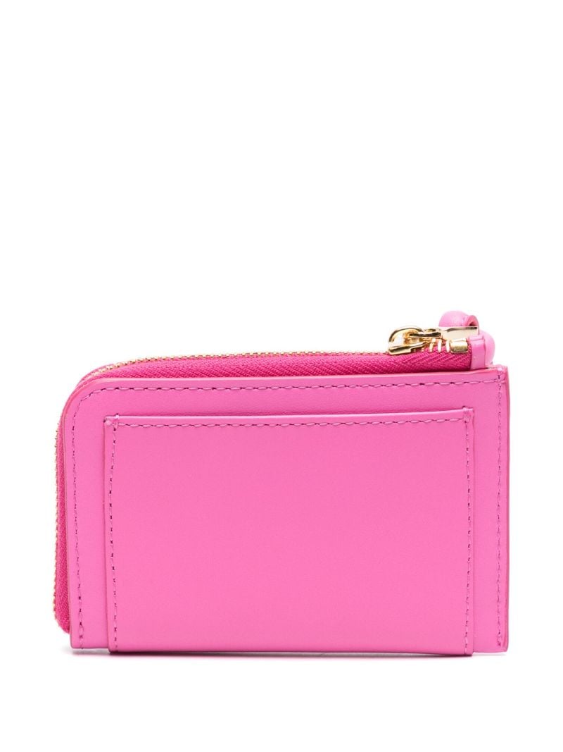 Pink Le Porte-cartes Tourni Leather Card Holder