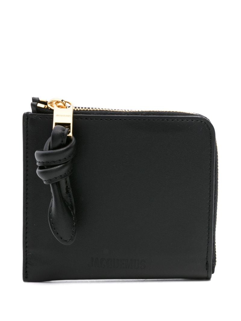 Black Le Porte-monnaie Tourni Leather Card Holder