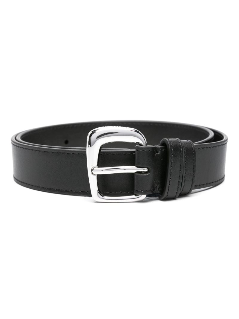 Black La Ceinture Ovalo Leather Belt