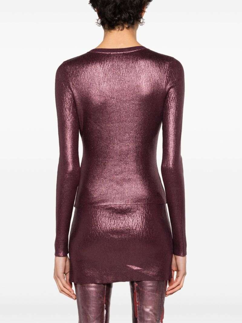 Purple Foiled Cotton Sweater