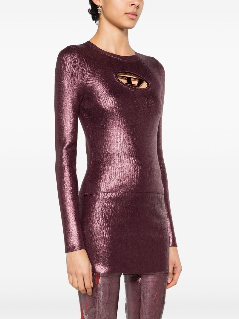 Purple Foiled Cotton Sweater