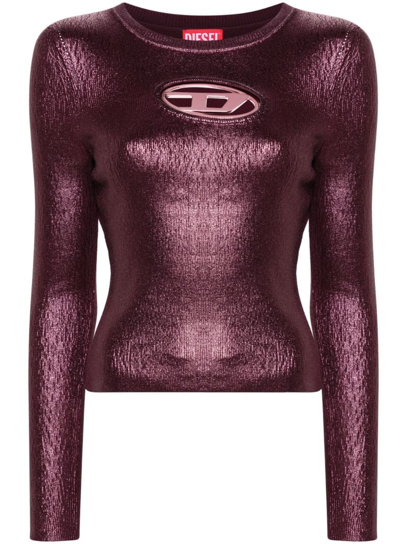 Purple Foiled Cotton Sweater