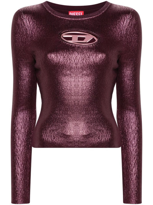 Purple Foiled Cotton Sweater