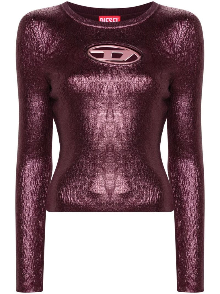 Purple Foiled Cotton Sweater