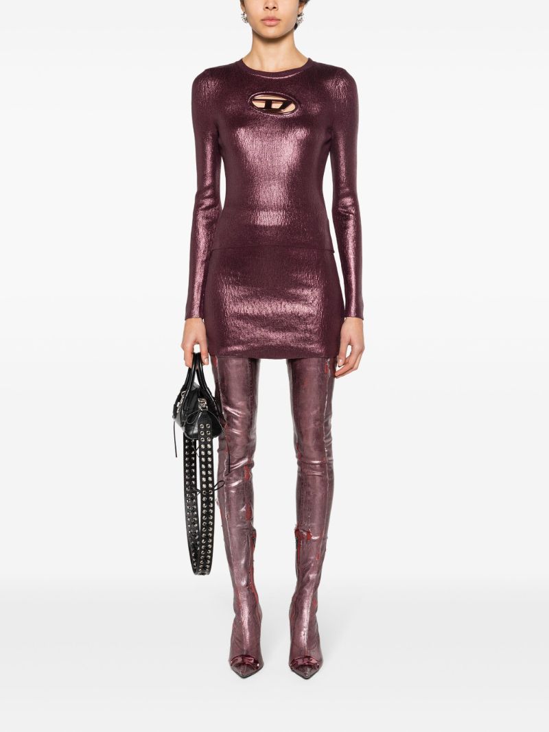 Purple Foiled Cotton Sweater