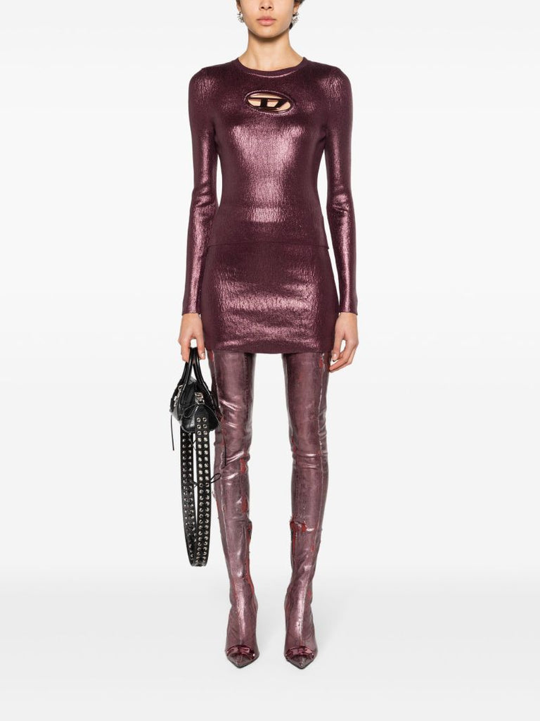 Purple Foiled Cotton Sweater