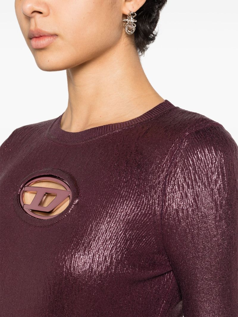 Purple Foiled Cotton Sweater
