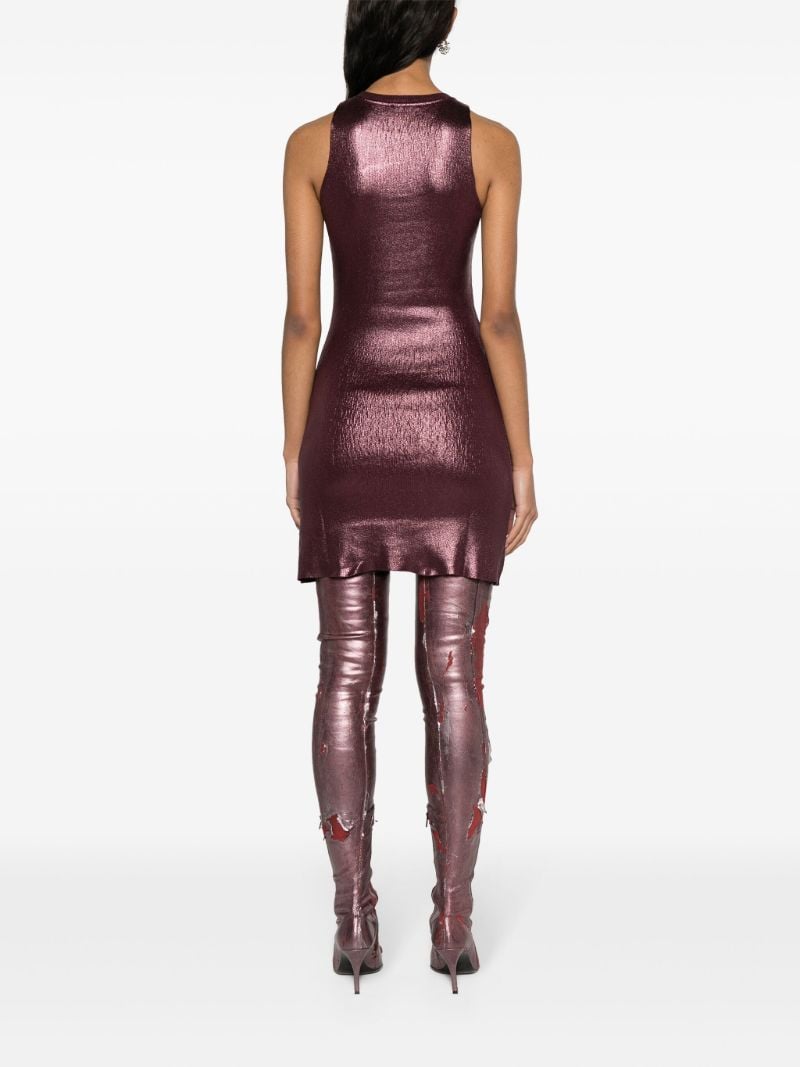 Purple Oval-d Foiled Cotton Dress